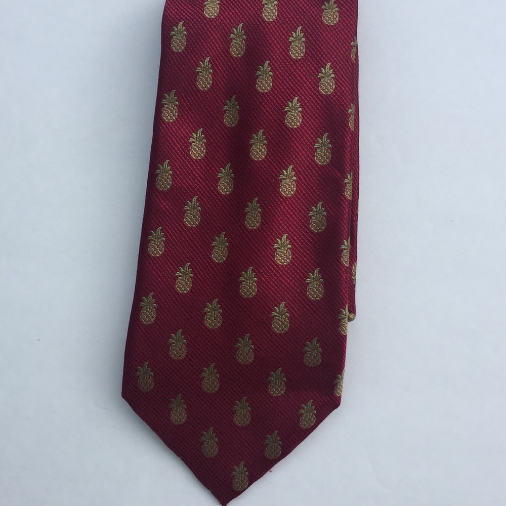 Tommy Bahama Red TIE with Golden Pineapples